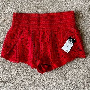 Red Crochet Short Shorts! Rue21 S NWT